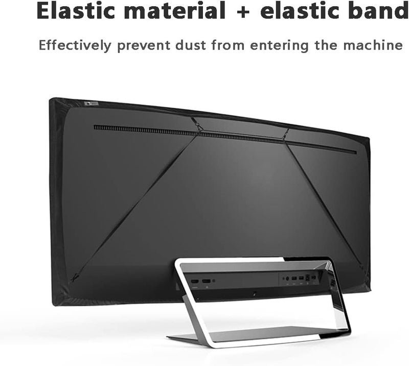 DOBOLAN Indoor TV dust cover, elasticity soft cloth adaptive screen size 40/41/42/43/44/45 inches protective cover black, suitable for most brands of monitors (40-45 inches) - Image 2